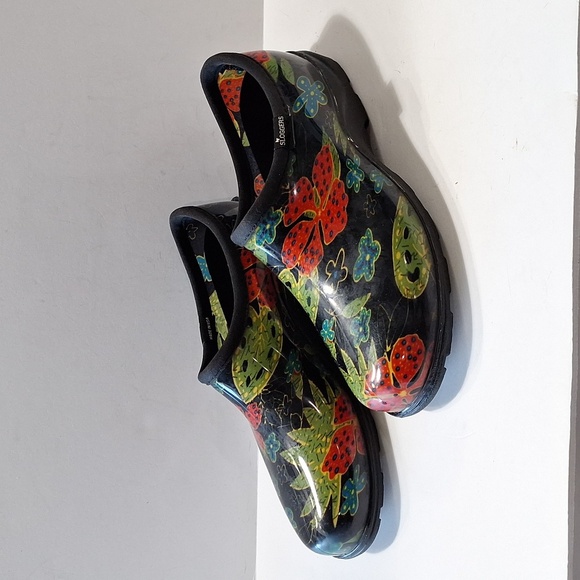 Sloggers Midsummer Black Dark Cottagecore Boho Rain and Garden Slip On Shoes *9 - Picture 5 of 11